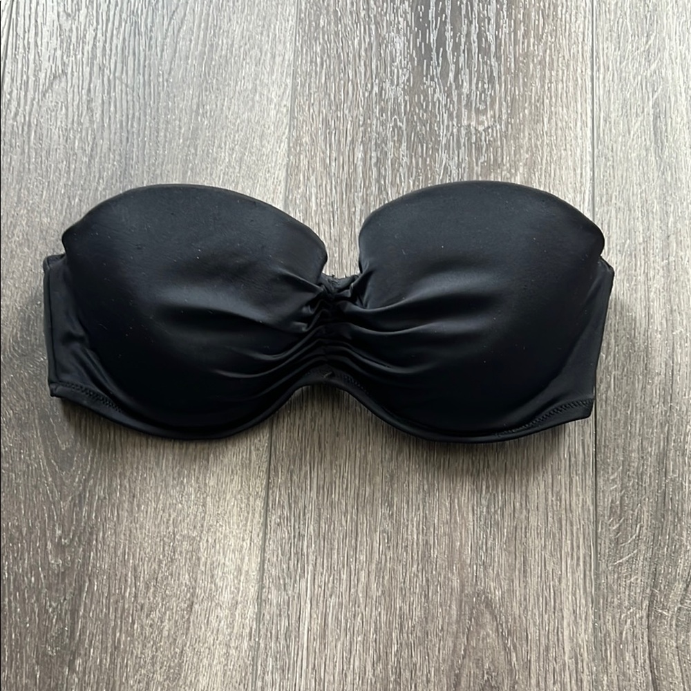 VS Victoria’s Secret Black Strapless Bandeau bra bikini swimsuit Top 34 D